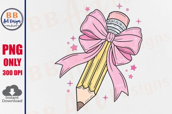 Download Coquette Teacher Pencil Bow PNG School - Pen Collection